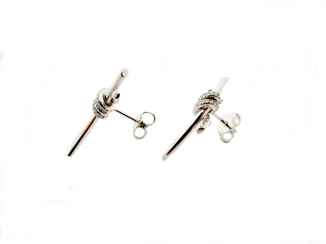 TIFFANY&CO ティファニー ノットピアス K18ホワイトゴールド/ダイヤモンド 4.6g 70300435 2143700194469 【437】