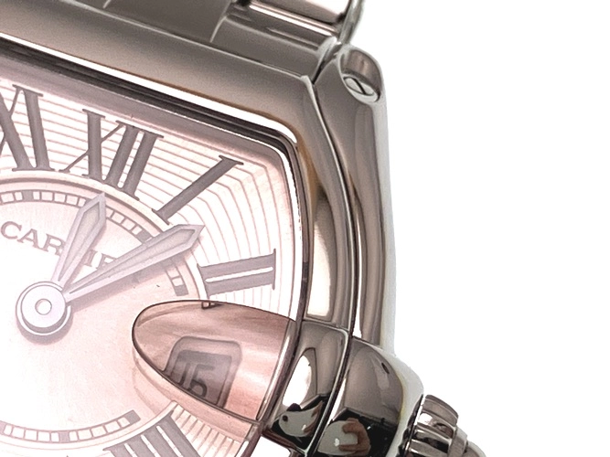 Cartier カルティエ 腕時計 ロードスターSM W62017V3 SS/SS ピンク文字盤 クオーツ【472】MN