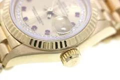X番 ROLEX ロレックス 腕時計 デイトジャスト26 69178LR K18イエローゴールド 10Pルビー/45Pダイヤモンド シャンパン文字盤 自動巻き【472】SJ