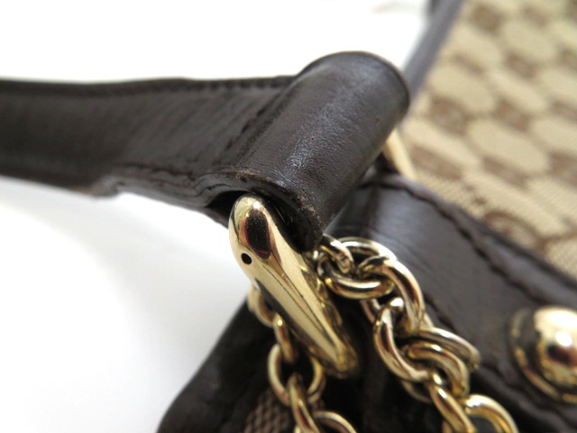 GUCCI ショルダーバッグ　シェリーライン　GG キャンバス　ベージュ　レザー GUCCI シェリーラインGGワンショルダーバッグ | Hedy