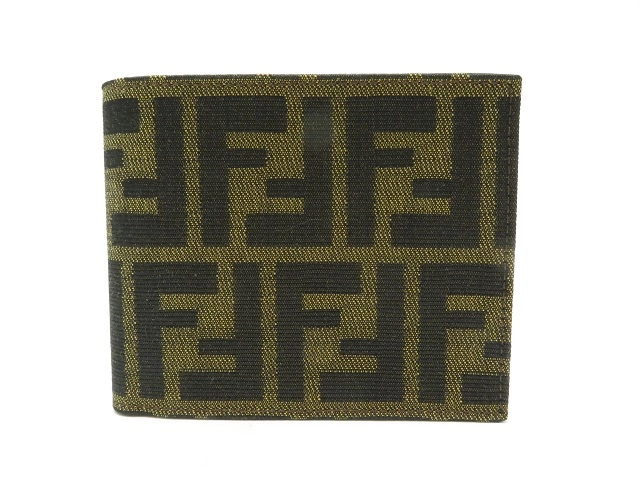 FENDI フェンディ ズッカ二つ折り財布 ブラウン/ダークブラウン キャンバス/カーフ【430】2148103366093  の購入なら「質」の大黒屋（公式）