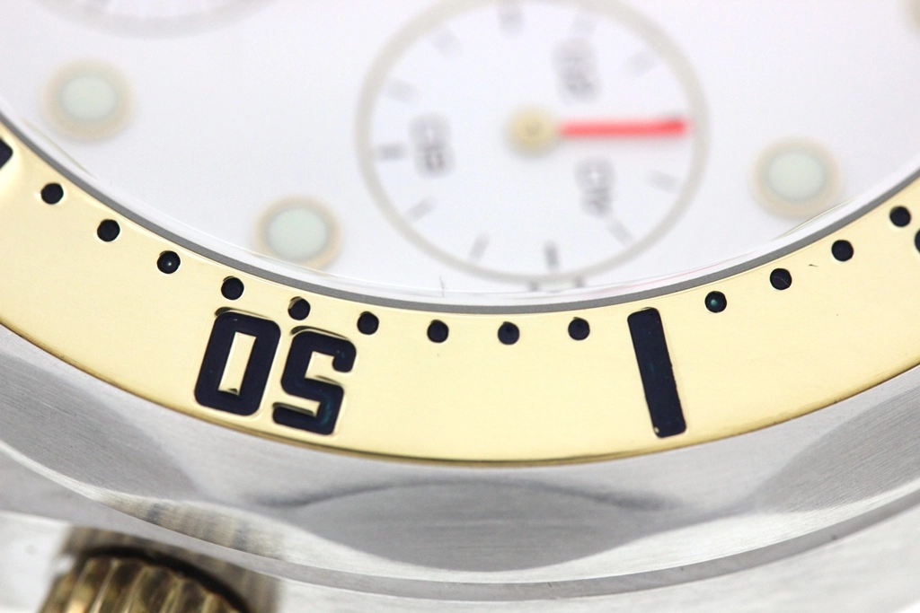 OMEGA オメガ 腕時計 シーマスター ダイバー300m クロノグラフ 2398.20.00 K18イエローゴールド/ステンレス ホワイト文字盤 自動巻き【472】SJ