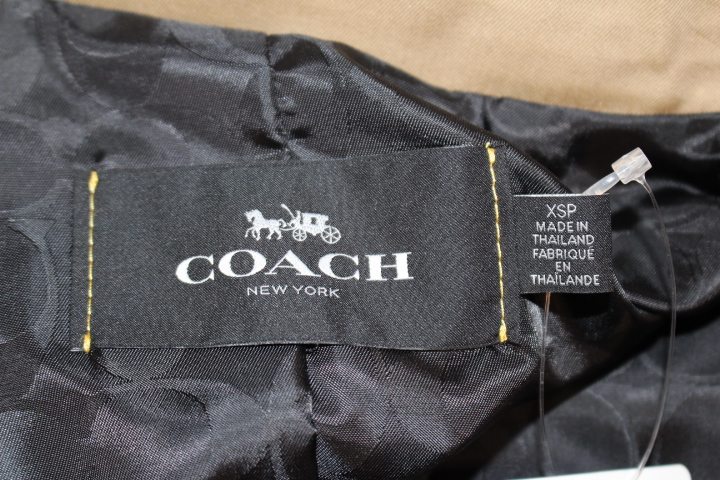 COACH コーチ トレンチコート レディースXS ベージュ ヒョウ柄