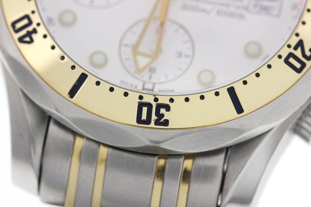 OMEGA オメガ 腕時計 シーマスター ダイバー300m クロノグラフ 2398.20.00 K18イエローゴールド/ステンレス ホワイト文字盤 自動巻き【472】SJ