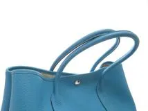 HERMES エルメス ハンドバッグ ガーデンパーティPM ネゴンダ ターコイズ シルバー金具 □R刻印【473】