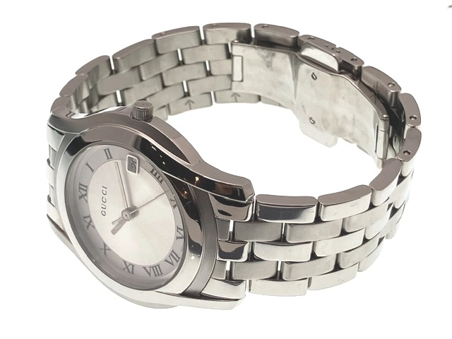 GUCCI グッチ 腕時計 5500M YA055305 ステンレススチール シルバー文字盤 クオーツ【472】MN