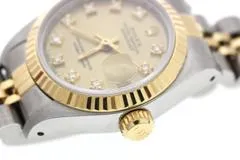 L番 ROLEX ロレックス 腕時計 デイトジャスト26 69173G K18イエローゴールド/ステンレス シャンパン10Pダイヤモンド文字盤 自動巻き【472】SJ
