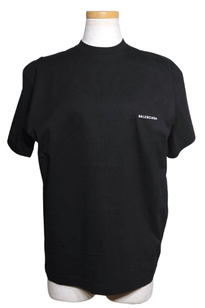BALENCIAGA バレンシアガ 衣類 ワンポイントロゴTシャツ レディースXS ブラック コットン 613969 （2143200593328）【200】