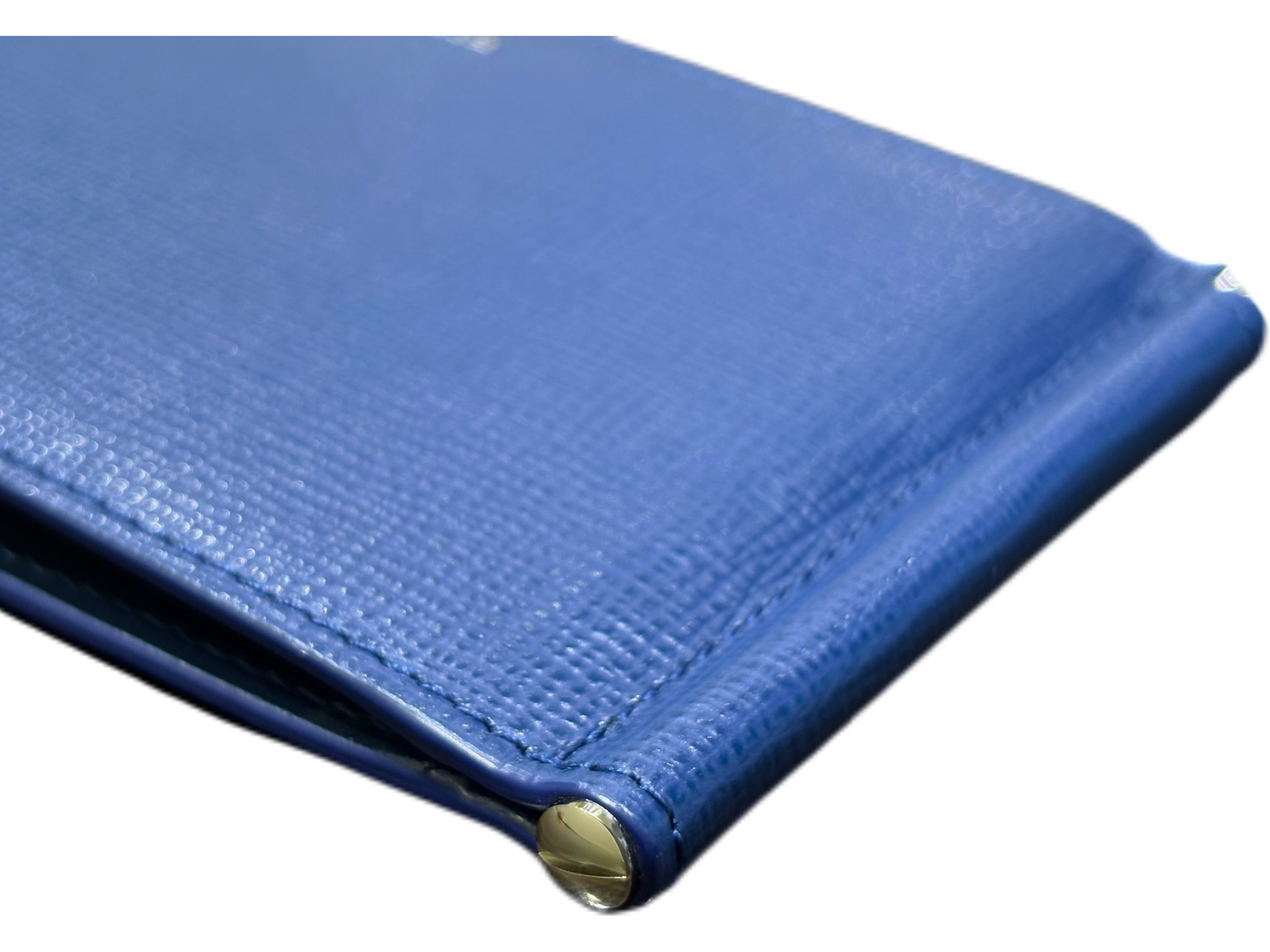 BURBERRY バーバリー マネークリップ 二つ折財布 ブルー レザー