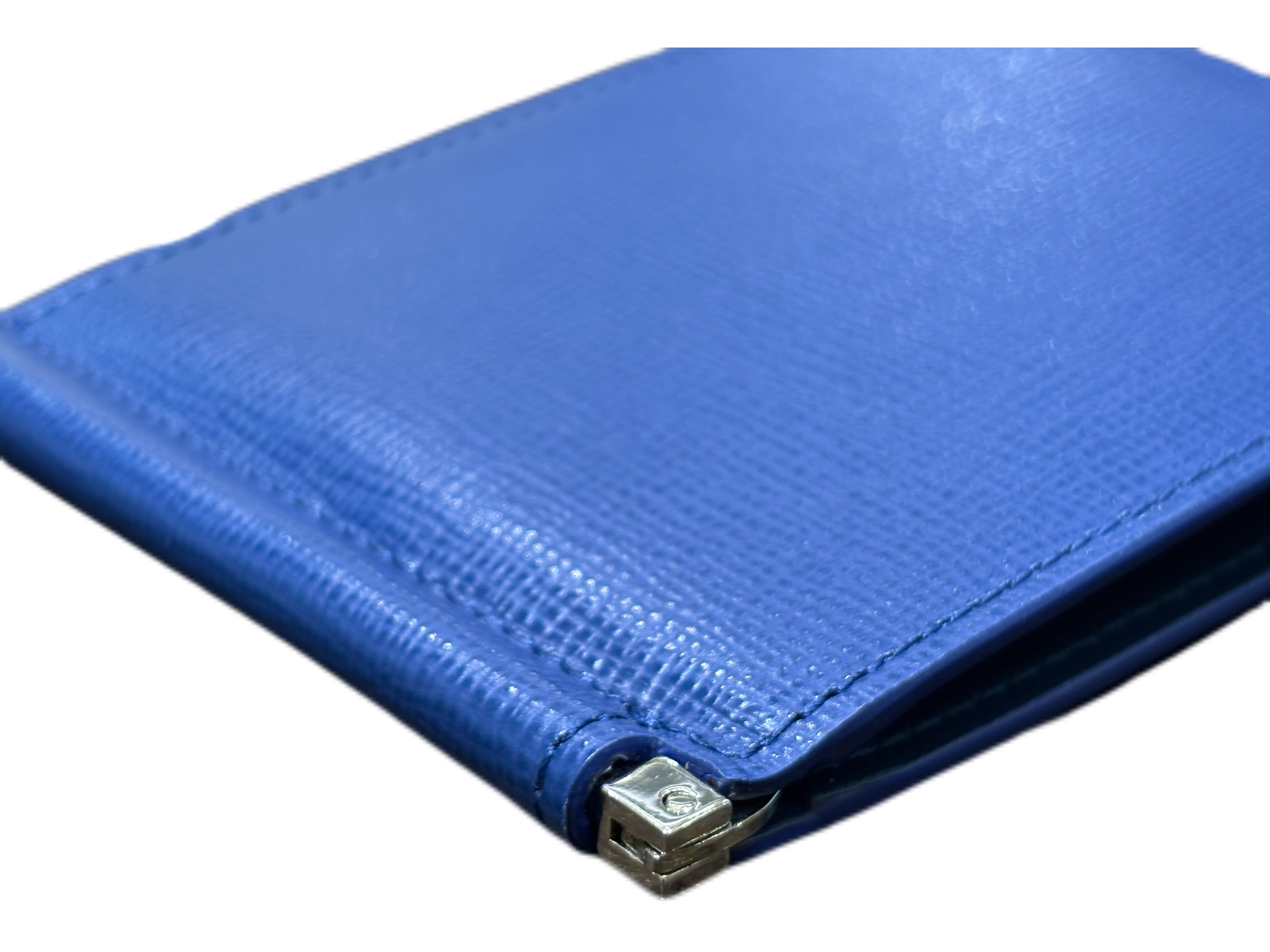 BURBERRY バーバリー マネークリップ 二つ折財布 ブルー レザー