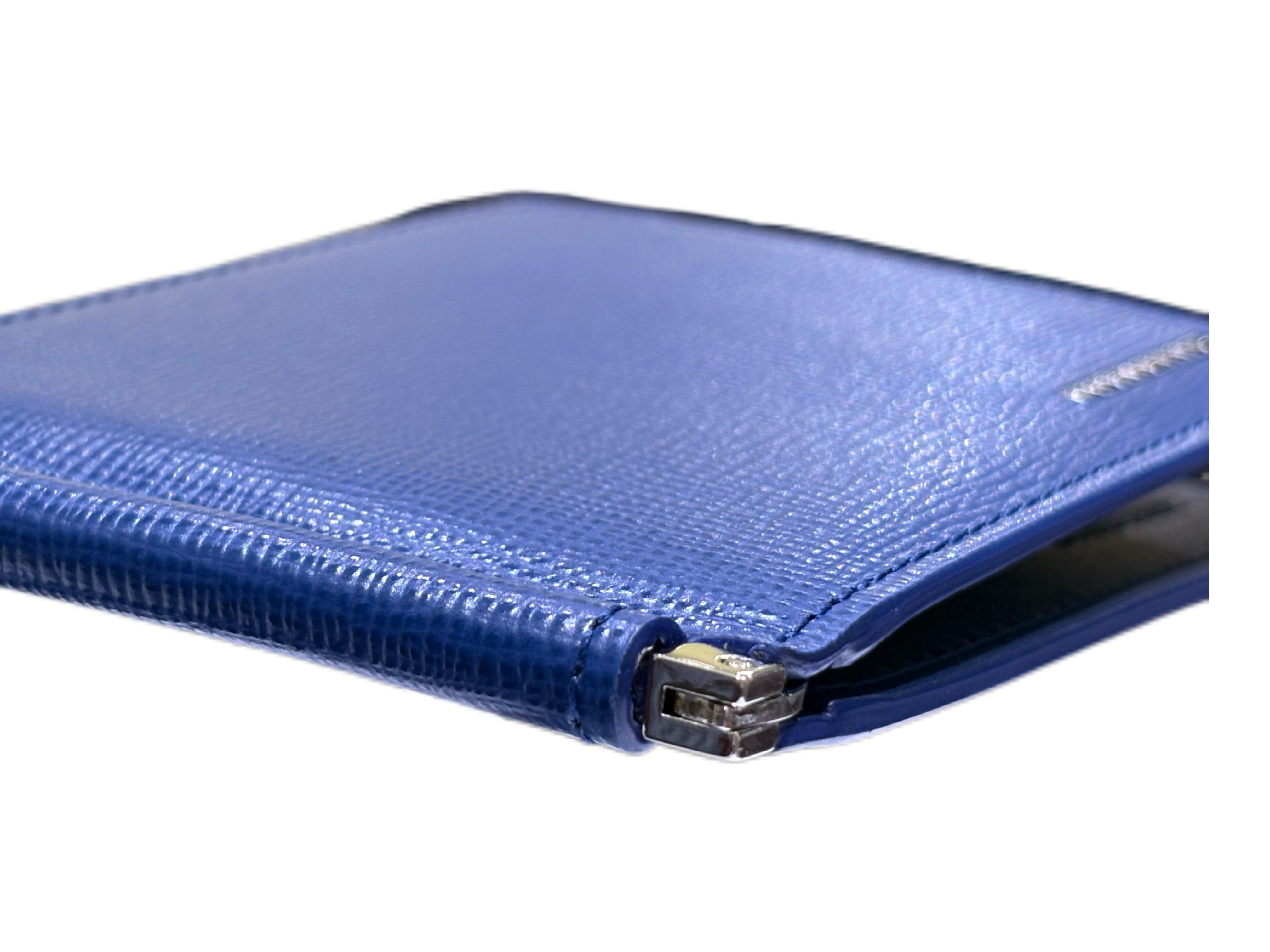 BURBERRY バーバリー マネークリップ 二つ折財布 ブルー レザー