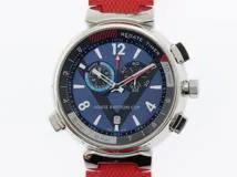 LOUIS VUITTON ルイヴィトン メンズ腕時計 タンブール レガッタ クロノグラフ Q102D　ステンレススティール/ラバー ブルー文字盤 クォーツ【472】UH