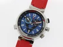 LOUIS VUITTON ルイヴィトン メンズ腕時計 タンブール レガッタ クロノグラフ Q102D　ステンレススティール/ラバー ブルー文字盤 クォーツ【472】UH