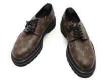 使用数回 ルイヴィトン ブラックアイス ダービー 革靴 モノグラム 6 黒 使用数回 ルイヴィトン ブラックアイス ダービー 革靴