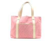 BVLGARI　ブルガリ　ロゴマニアトートバッグ　ピンク/アイボリー　キャンバス/レザー【431】