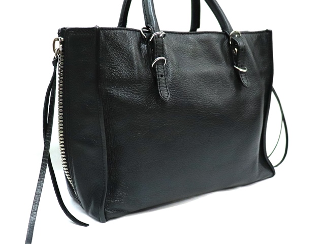 BALENCIAGA バレンシアガ ミニペーパー A4 ブラック レザー