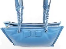 Salvatore Ferragamo フェラガモ　ガンチーニ トートバッグ　ネイビー/ブラック　キャンバス/レザー　EE-21 0883　2148103717154【437】