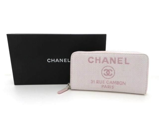Chanel シャネル 小物 サイフ ドーヴィル ラウンド長財布 ピンク ナイロンキャンバス 473 の購入なら 質 の大黒屋 公式