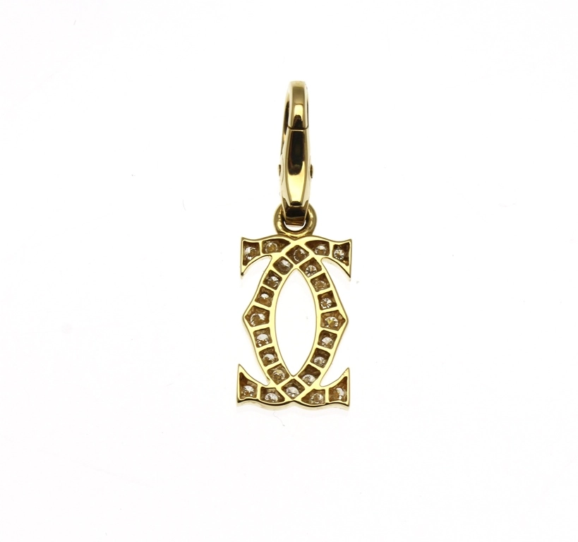 CARTIER カルティエ チャーム 2Cチャーム K18YG/イエローゴールド ダイヤモンド 2.1g CRN301000 【472】AH