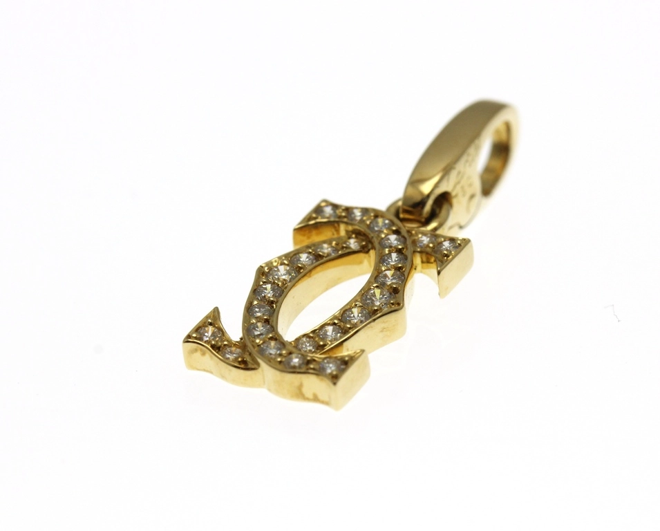 CARTIER カルティエ チャーム 2Cチャーム K18YG/イエローゴールド ダイヤモンド 2.1g CRN301000 【472】AH