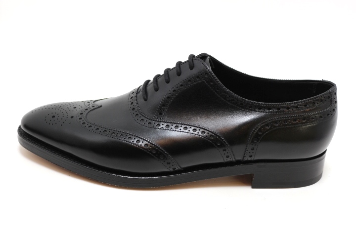 John Lobb　ジョンロブ　靴　革靴　HENFORD　メンズ8ハーフ　ブラック　レザー　ウィングチップ　2143000625182　【200】