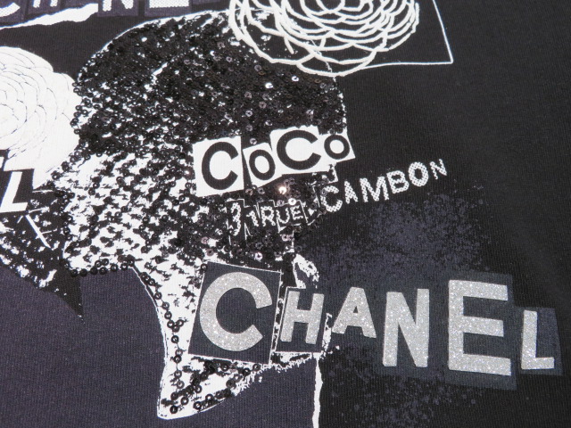 Chanel シャネル トレーナー レディース S ブラック カメリア ロゴ スパンコール コットン 432 の購入なら 質 の大黒屋 公式