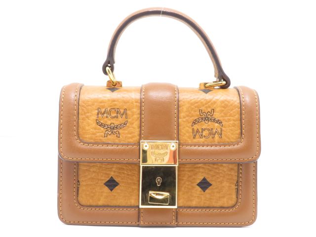 【美品】MCM エムシーエム　ボディバッグ　レザー　ヴィセトス柄　コニャック MCM エムシーエム ヴィセトス 2wayバッグ コニャック PVC／レザー【431