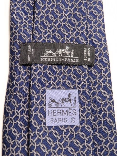 HERMES エルメス ネクタイ ネイビー シルク 【432】 の購入なら「質