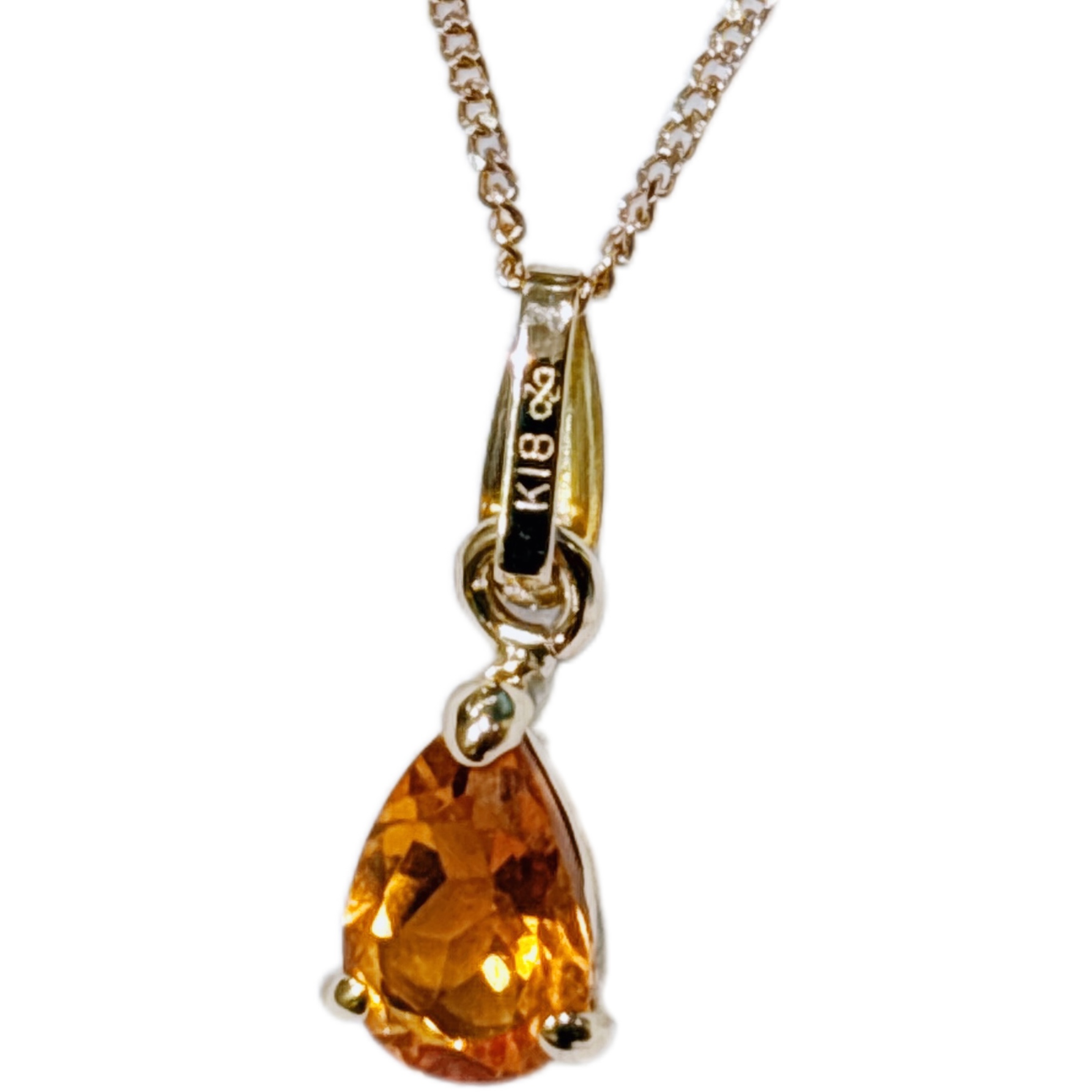 JEWELRY ジュエリー ネックレス K18 CT シトリントパーズ 約1.4