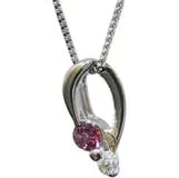 JEWELRY　ジュエリー　ネックレス 　PT８５０　PS　D　ピンクサファイア　ダイヤモンド0.02ｃｔ　約2.4g　2145000247579【２０８】