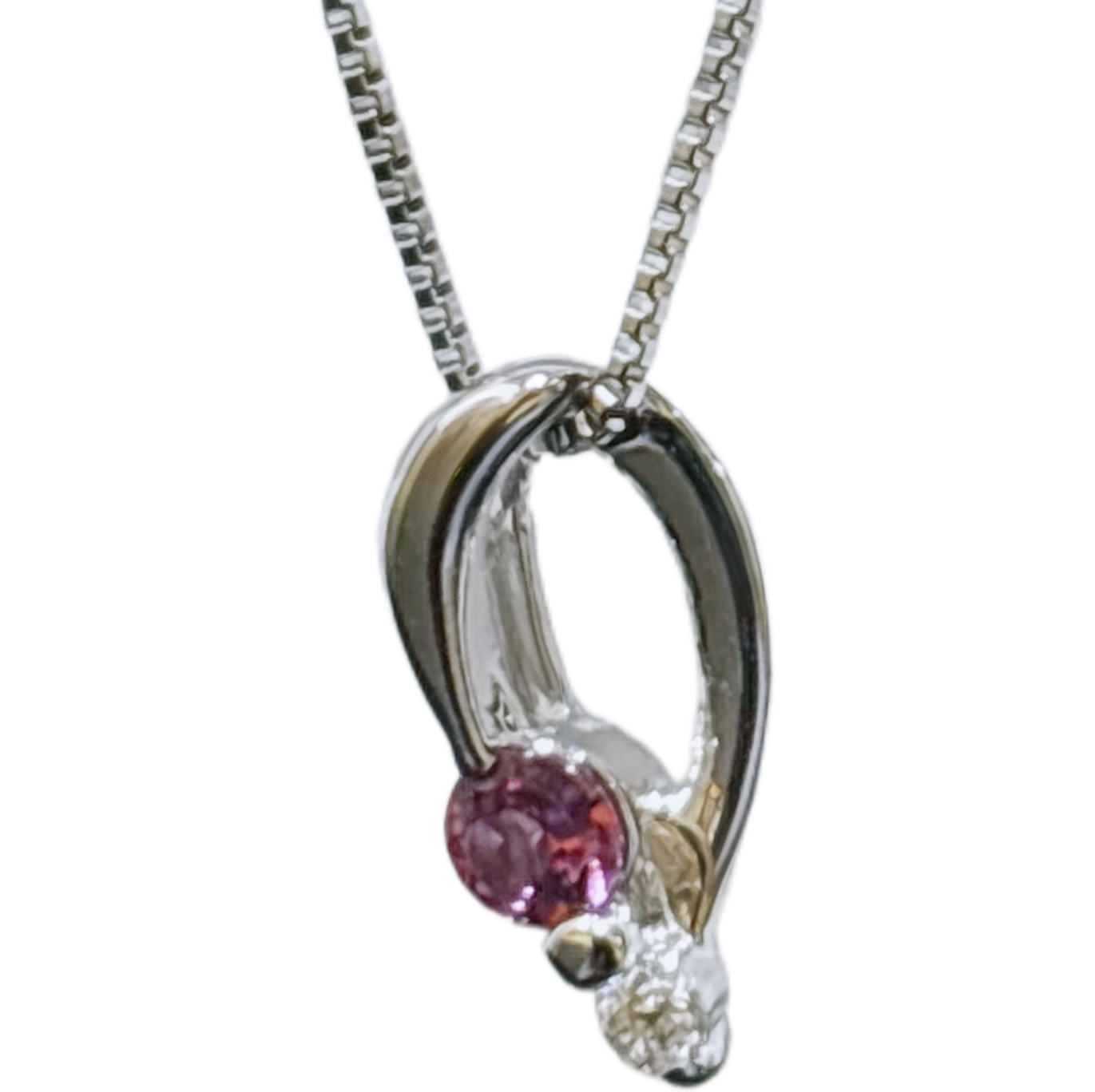 Pt900/ Pt850 ルビー ダイヤモンド ペンダントネックレス 0.32ct