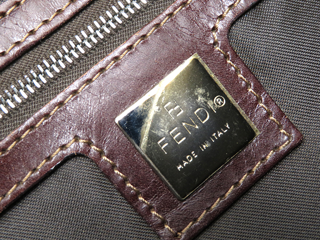 FENDI フェンディ バゲット ハンドバッグ ベージュ コーデュロイ
