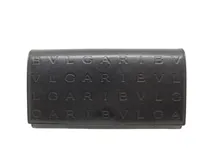 BVLGARI ブルガリ 財布 ブルガリロゴ インフィニートゥムラージウォレット ブラック カーフ 291750 (2120000308130) 【200】