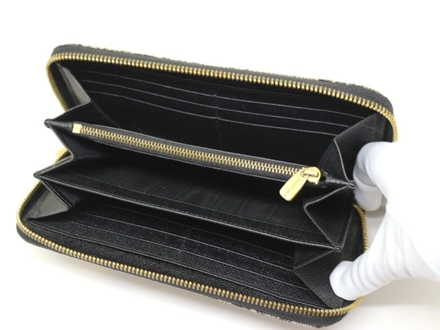 DOLCE&GABBANA ドルチェアンドガッパーナ 財布 ラウンド長財布 ブラック レースプリントレザー (2120000310447) 【200】