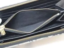 DOLCE&GABBANA ドルチェアンドガッパーナ 財布 ラウンド長財布 ブラック レースプリントレザー (2120000310447) 【200】