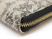 DOLCE&GABBANA ドルチェアンドガッパーナ 財布 ラウンド長財布 ブラック レースプリントレザー (2120000310447) 【200】