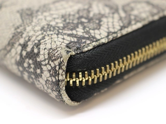 DOLCE&GABBANA ドルチェアンドガッパーナ 財布 ラウンド長財布 ブラック レースプリントレザー (2120000310447) 【200】