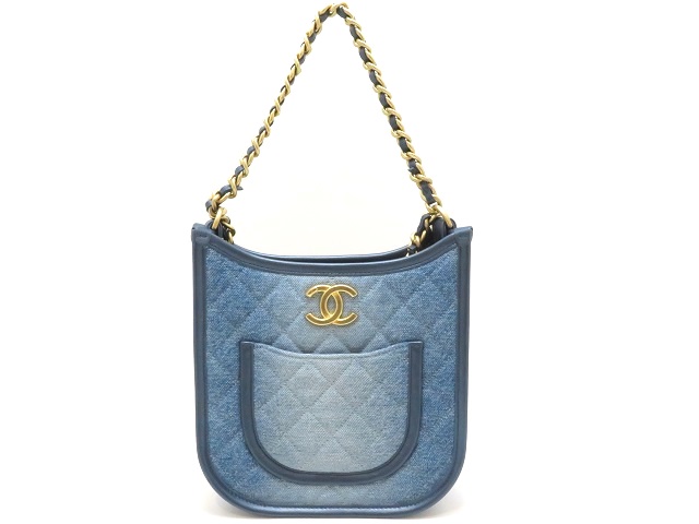 CHANEL シャネル マトラッセ ホーボーバッグ ブルー/GP ウォッシュドデニム AS4532 B16714  NX158【430】2147100522709 の購入なら「質」の大黒屋（公式）