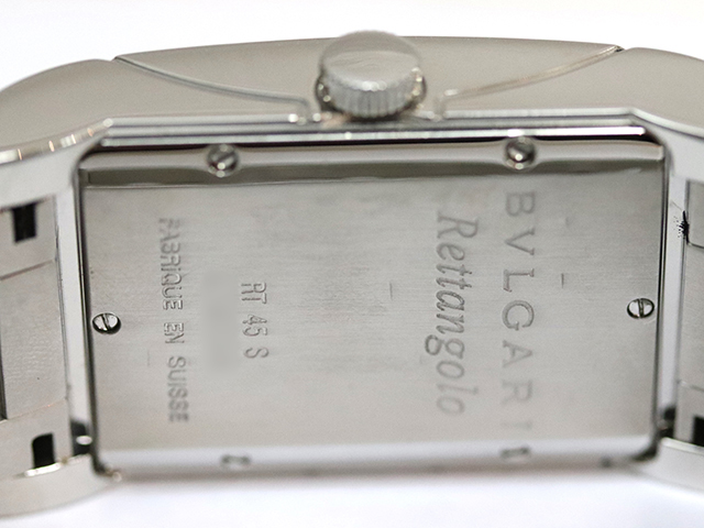 BVLGARI ブルガリ 時計 メンズ レッタンゴロ オートマチック 自動巻き ステンレス SS ホワイト文字盤 RT45S デイト【432】