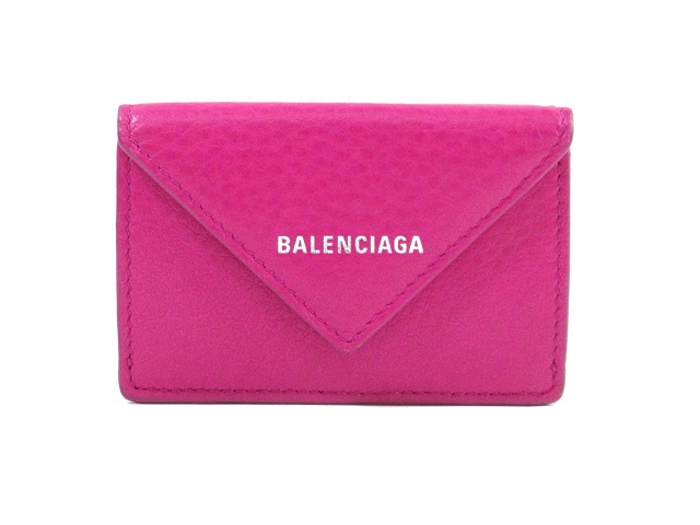 Balenciaga バレンシアガ ペーパーミニウォレット ピンク レザー 430 の購入なら 質 の大黒屋 公式