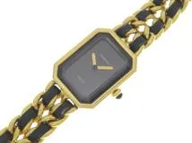 CHANEL　シャネル　プルミエールM　H0001　GP　レザー　ブラック　【431】