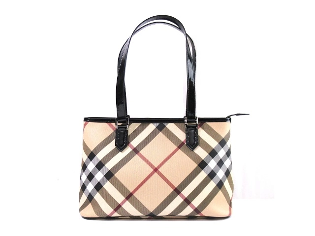 BURBERRY バーバリー ハウスチェック トートバッグ ベージュ/マルチカラー PVC/パテント【430】2148103307263  の購入なら「質」の大黒屋（公式）