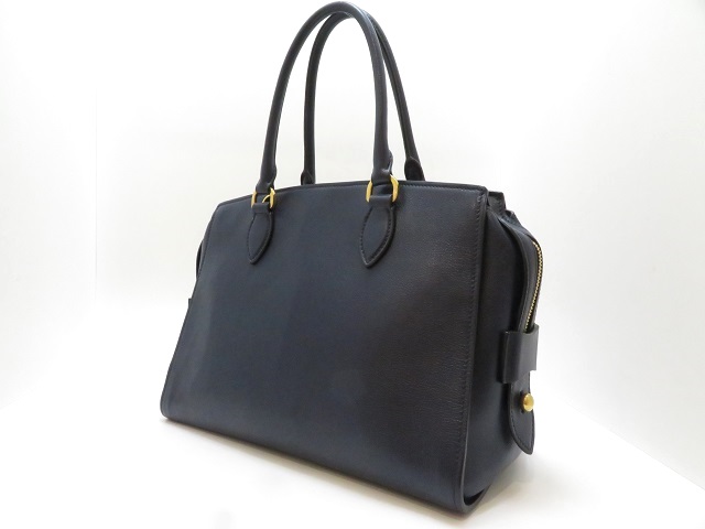 PRADA プラダ 2wayショルダー ネイビー レザー 1BA163【430 PRADA プラダ 2wayショルダー ネイビー レザー 1BA163【430