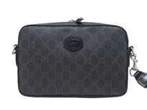 GUCCI　グッチ　インターロッキングG　 GGスプリーム　クロスボディバッグ　ブラック　703468【431】2148103671869