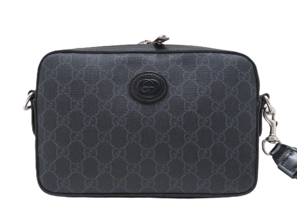 GUCCI　グッチ　インターロッキングG　 GGスプリーム　クロスボディバッグ　ブラック　703468【431】2148103671869