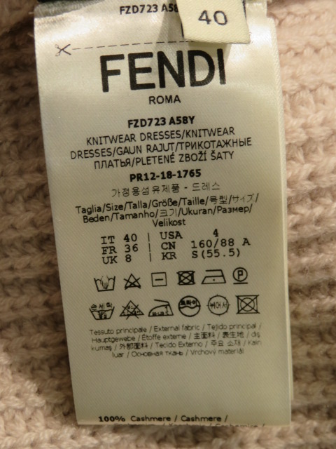 FENDI フェンディ ニット ワンピース レディース 40 ピンクベージュ