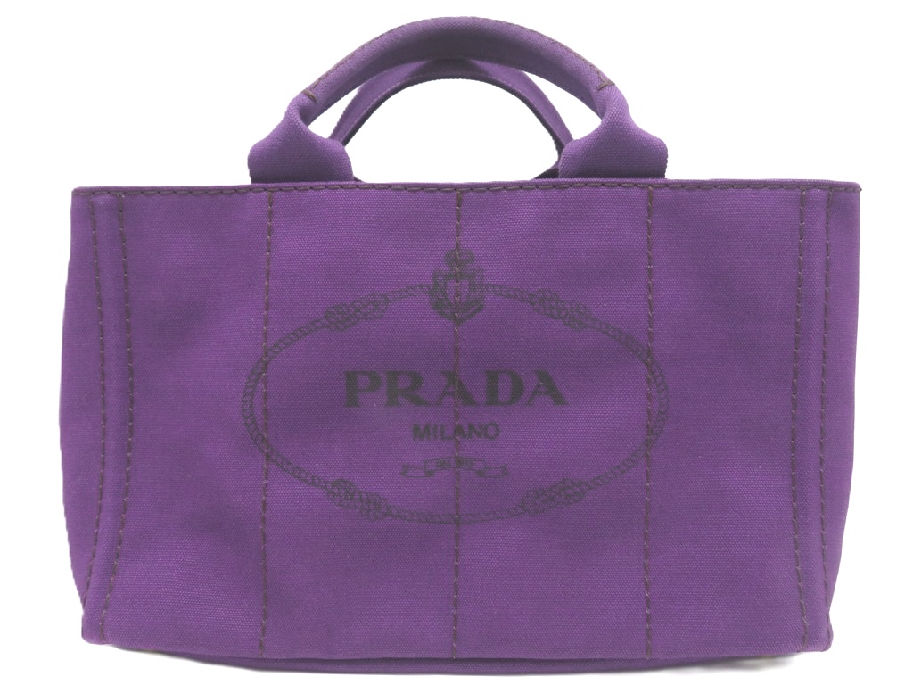 PRADA プラダ カナパM パープル キャンバス BN2642【431