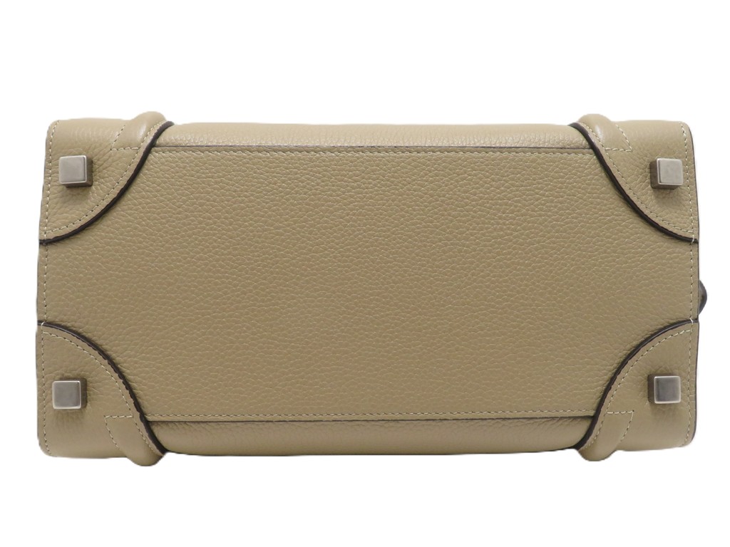 CELINE セリーヌラゲージ マイクロショッパー レザー グレージュ CELINE】セリーヌ ラゲージ マイクロ ショッパー トートバッグ