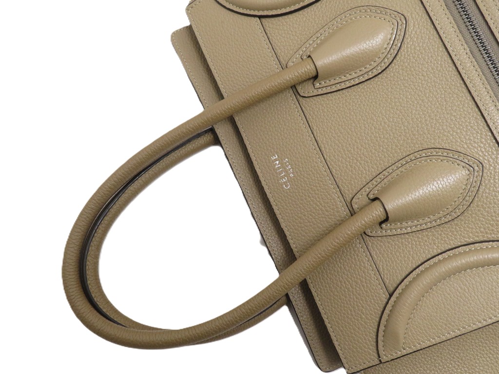 ⭐️未使用級 ⭐️CÉLINE セリーヌ ラゲージマイクロショッパー　グレージュ CELINE】セリーヌ ラゲージ マイクロ ショッパー トートバッグ