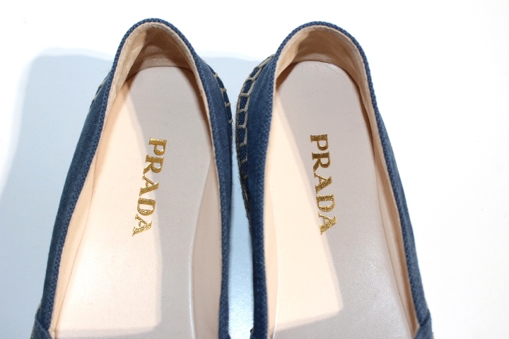 PRADA プラダ エスパドリーユ レディース36 ネイビー